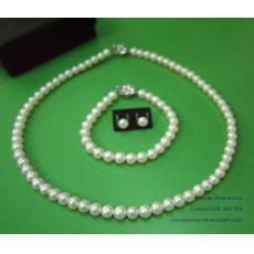 6mm White Pearl Set:ชุดไข่มุกเม็ดสวยขนาด 6 มม.