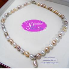 Multicolor Pearl Necklace:สร้อยคอไข่มุกแท้สีมัลติคัลเลอร์