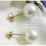 White Pearl Stud Earrings14kG: ต่างหูไข่มุกเม็ดเดี่ยวสีขาว 11มม.(ตัวเรือนทองแท้)