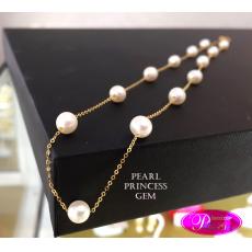 Top Selected White Pearls 18K Gold:สร้อยคอไข่มุกคัดคุณภาพสูงบนตัวเรือนทองแท้